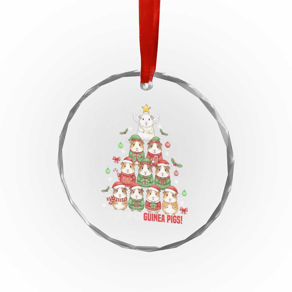 Fa La La La Guinea Pigs Crystal Glass Ornament Funny Christmas Cavy Lover Gift - Wonder Print Shop