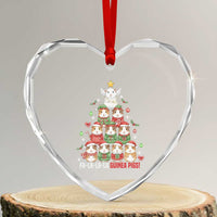 Fa La La La Guinea Pigs Heart Crystal Glass Ornament Funny Christmas Cavy Lover Gift - Wonder Print Shop