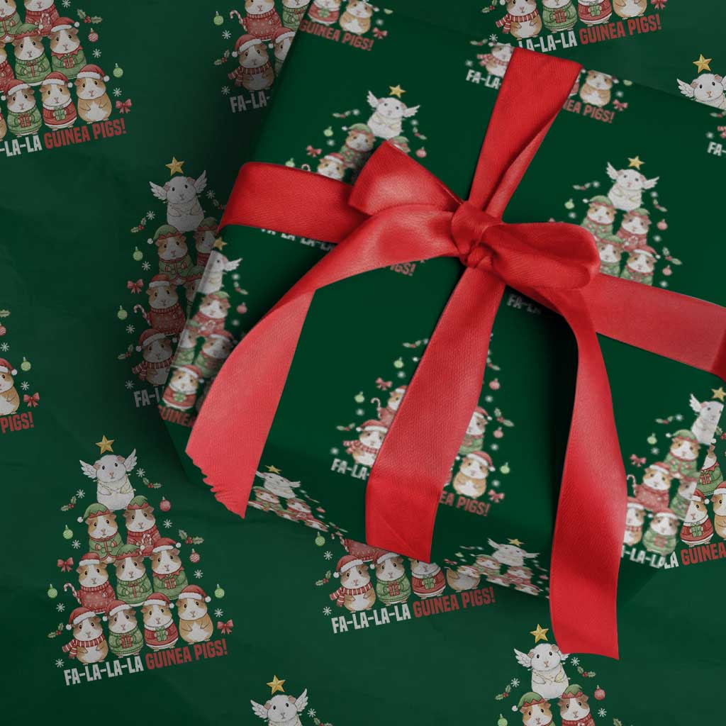 Fa La La La Guinea Pigs Wrapping Paper Roll Funny Christmas Cavy Lover Gift - Wonder Print Shop