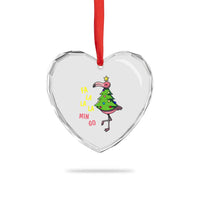 Fa La La Mingo Flamingo Hawaiian Xmas Tree Heart Crystal Glass Ornament - Wonder Print Shop