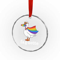 Faguette LGBTQ Crystal Glass Ornament Funny Pride Goose Rainbow