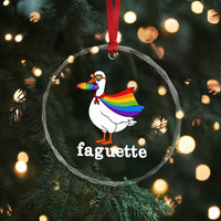 Faguette LGBTQ Crystal Glass Ornament Funny Pride Goose Rainbow