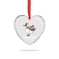 Faguette LGBTQ Heart Crystal Glass Ornament Funny Pride Goose Rainbow