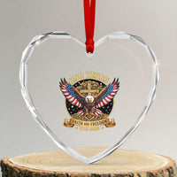 Faith And Freedom 250 Years Heart Crystal Glass Ornament Patriotic Eagle Cross Gift