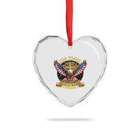 Faith And Freedom 250 Years Heart Crystal Glass Ornament Patriotic Eagle Cross Gift