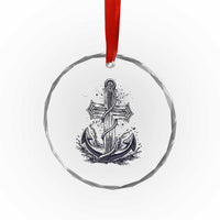 Faith Family Fishing Jesus Cross Anchor Crystal Glass Ornament Funny Christian Fisherman