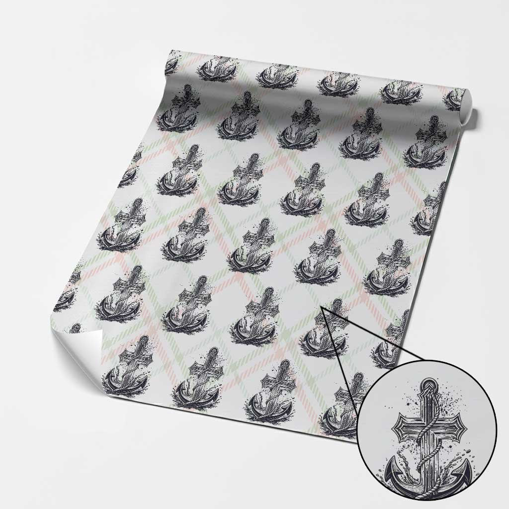 Faith Family Fishing Jesus Cross Anchor Wrapping Paper Roll Funny Christian Fisherman