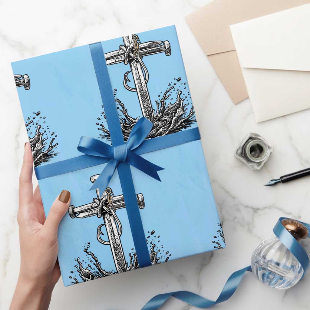 Faith Family Fishing Wrapping Paper Roll Christian Jesus Cross Fathers Day Gift