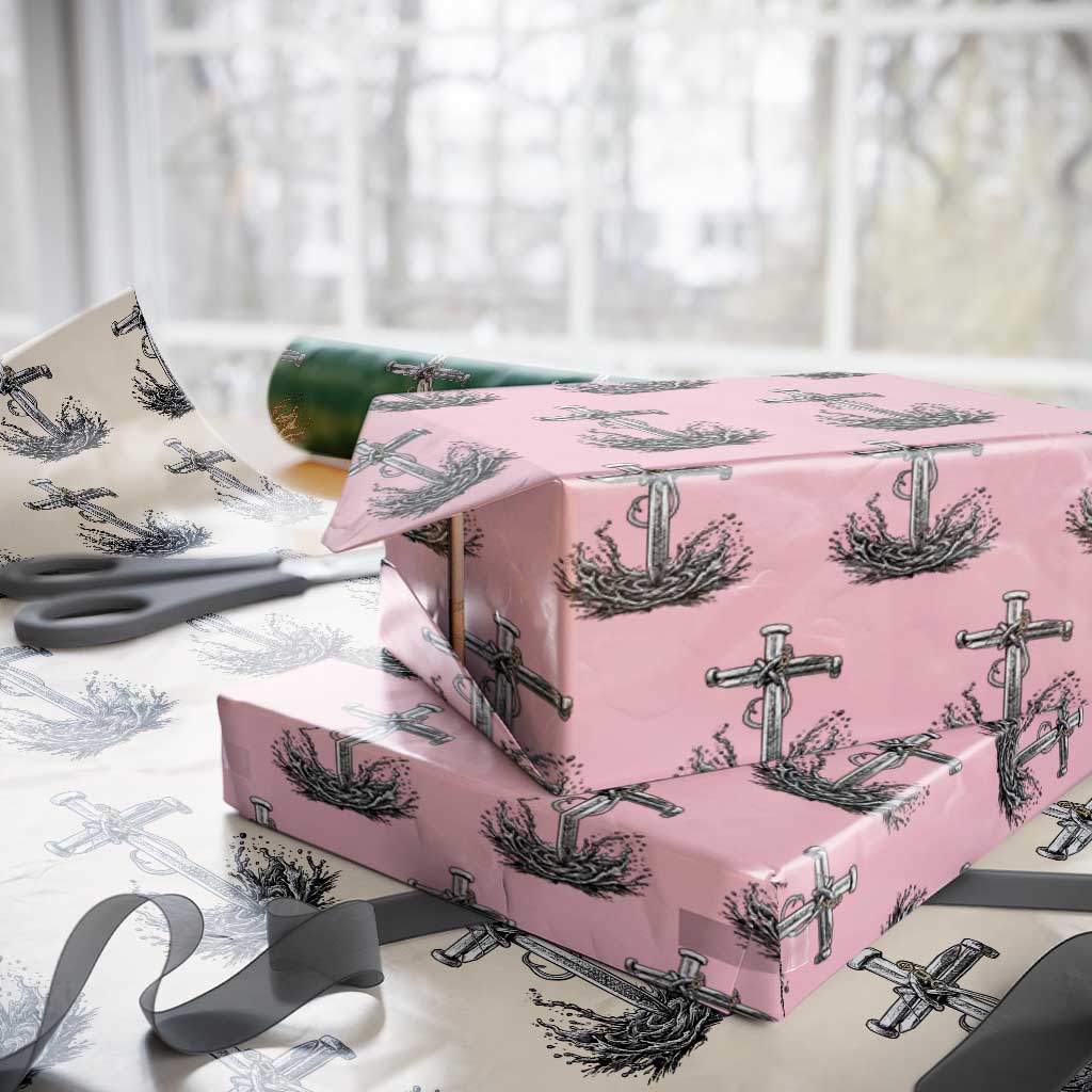Faith Family Fishing Wrapping Paper Roll Christian Jesus Cross Fathers Day Gift