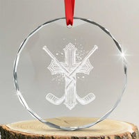 Faith Family Hockey Cross Crystal Glass Ornament Religious Ice Hockey Lover Gift - Wonder Print Shop