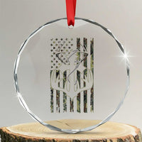Faith Fishing Hunting Camo US Flag Cross With Hook Christian Crystal Glass Ornament TS11