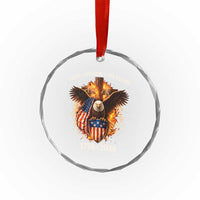 Faith Freedom 250 Years Crystal Glass Ornament Christian USA Independence 1776 2026 Bald Eagle
