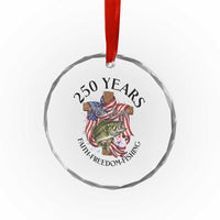 Faith Freedom Fishing Crystal Glass Ornament 250 Years Of Christian Fish Hunting