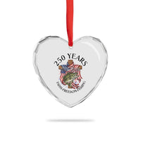 Faith Freedom Fishing Heart Crystal Glass Ornament 250 Years Of Christian Fish Hunting