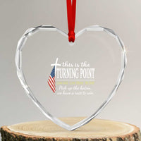 Faith Fueled Turning Point Heart Crystal Glass Ornament Christian Patriot Cross and American Flag - Wonder Print Shop
