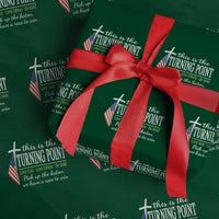 Faith Fueled Turning Point Wrapping Paper Roll Christian Patriot Cross and American Flag - Wonder Print Shop