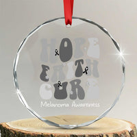 Faith Hope Cure Melanoma Awareness Crystal Glass Ornament Skin Cancer Fighter