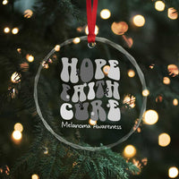Faith Hope Cure Melanoma Awareness Crystal Glass Ornament Skin Cancer Fighter