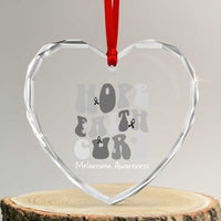 Faith Hope Cure Melanoma Awareness Heart Crystal Glass Ornament Skin Cancer Fighter