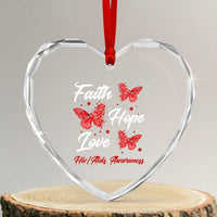 Faith Hope Love HIV AIDS Awareness Butterfly Gift Heart Crystal Glass Ornament - Wonder Print Shop