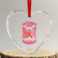 Faith Hope Love HIV Butterfly Heart Crystal Glass Ornament Awareness Month Gift - Wonder Print Shop