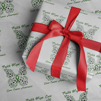 Faith Hope Love Liver Cancer Awareness Wrapping Paper Roll Butterfly Ribbon Floral Gift