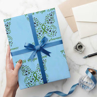 Faith Hope Love Liver Cancer Awareness Wrapping Paper Roll Butterfly Ribbon Floral Gift