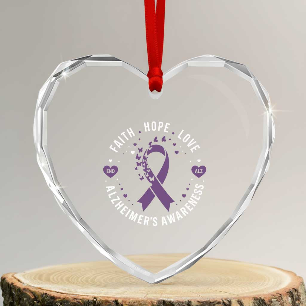 Faith Hope Love Purple Ribbon Heart Crystal Glass Ornament End Alzheimers Butterfly Graphic