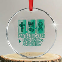 Faith Love And Cure Liver Cancer Awareness Crystal Glass Ornament Hope Survivor Support