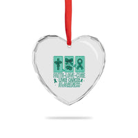 Faith Love And Cure Liver Cancer Awareness Heart Crystal Glass Ornament Hope Survivor Support