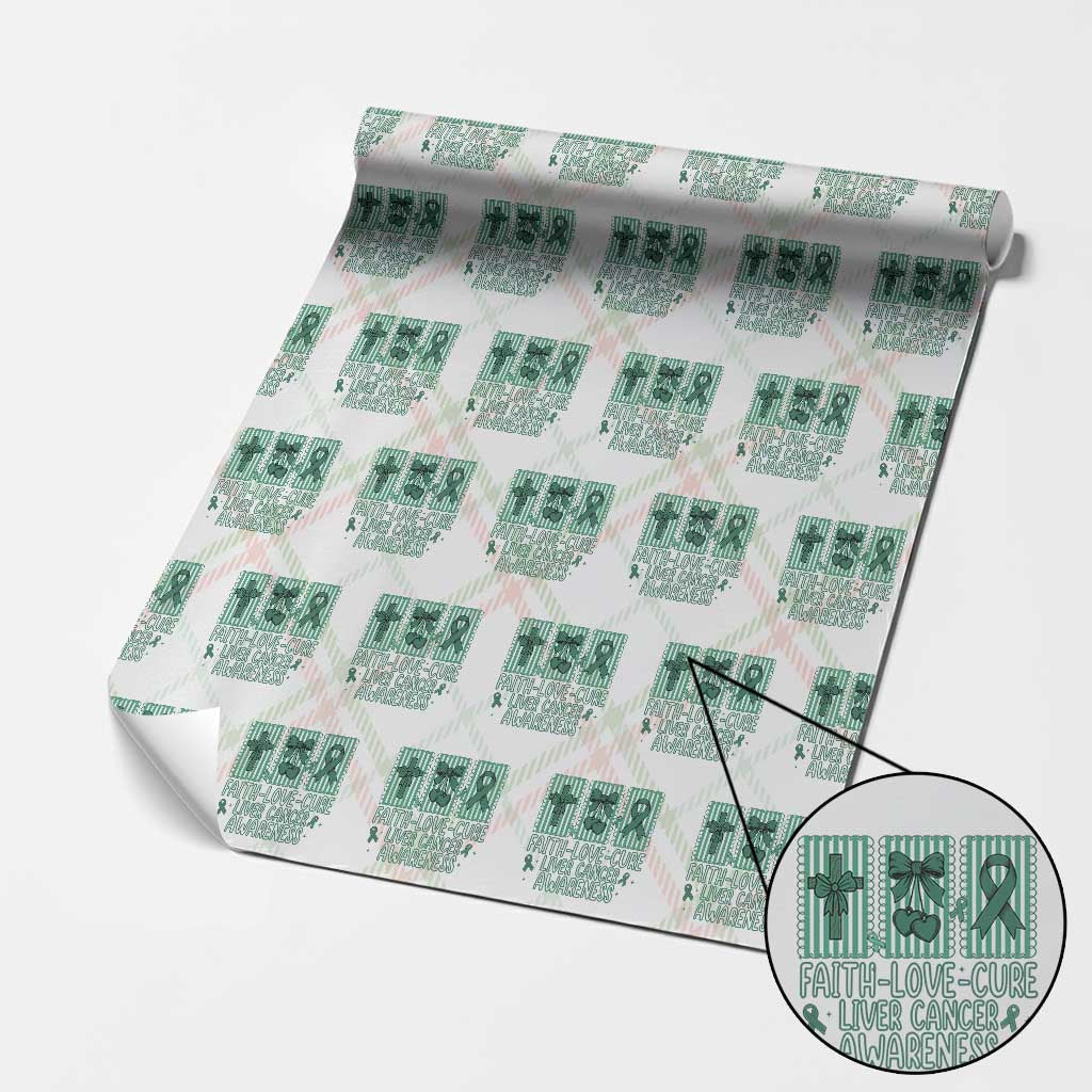 Faith Love And Cure Liver Cancer Awareness Wrapping Paper Roll Hope Survivor Support