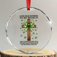Faith Over Luck St Patrick's Day Crystal Glass Ornament Christian Jesus Bible Verse Psalm 23