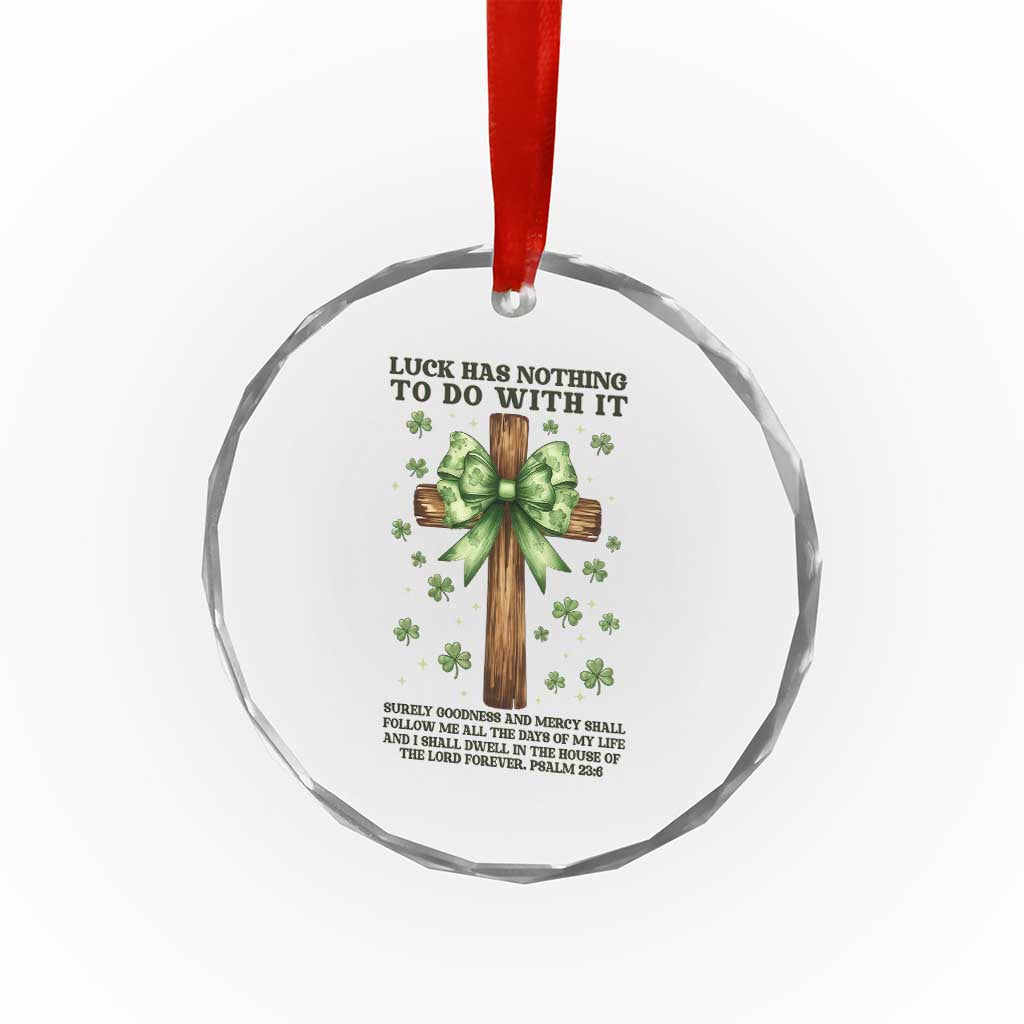 Faith Over Luck St Patrick's Day Crystal Glass Ornament Christian Jesus Bible Verse Psalm 23