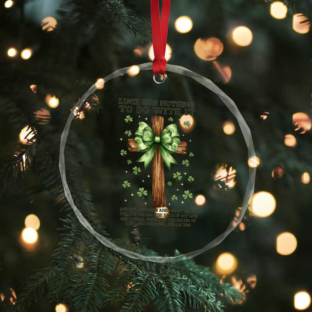 Faith Over Luck St Patrick's Day Crystal Glass Ornament Christian Jesus Bible Verse Psalm 23