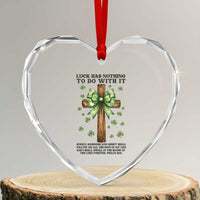 Faith Over Luck St Patrick's Day Heart Crystal Glass Ornament Christian Jesus Bible Verse Psalm 23