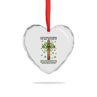 Faith Over Luck St Patrick's Day Heart Crystal Glass Ornament Christian Jesus Bible Verse Psalm 23