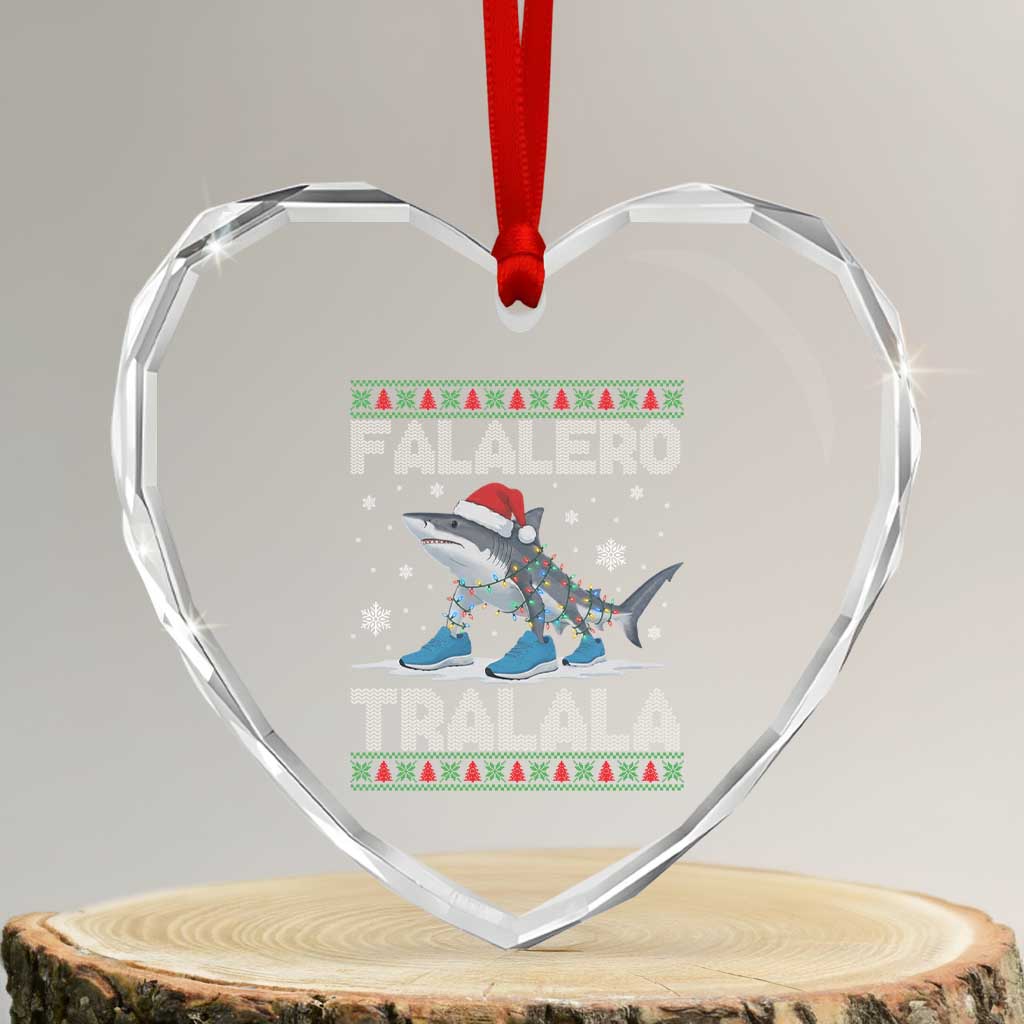 Falalero Tralala Italian Brainrot Meme Christmas Heart Crystal Glass Ornament Funny Gen Z Alpha Ugly Xmas Gift - Wonder Print Shop