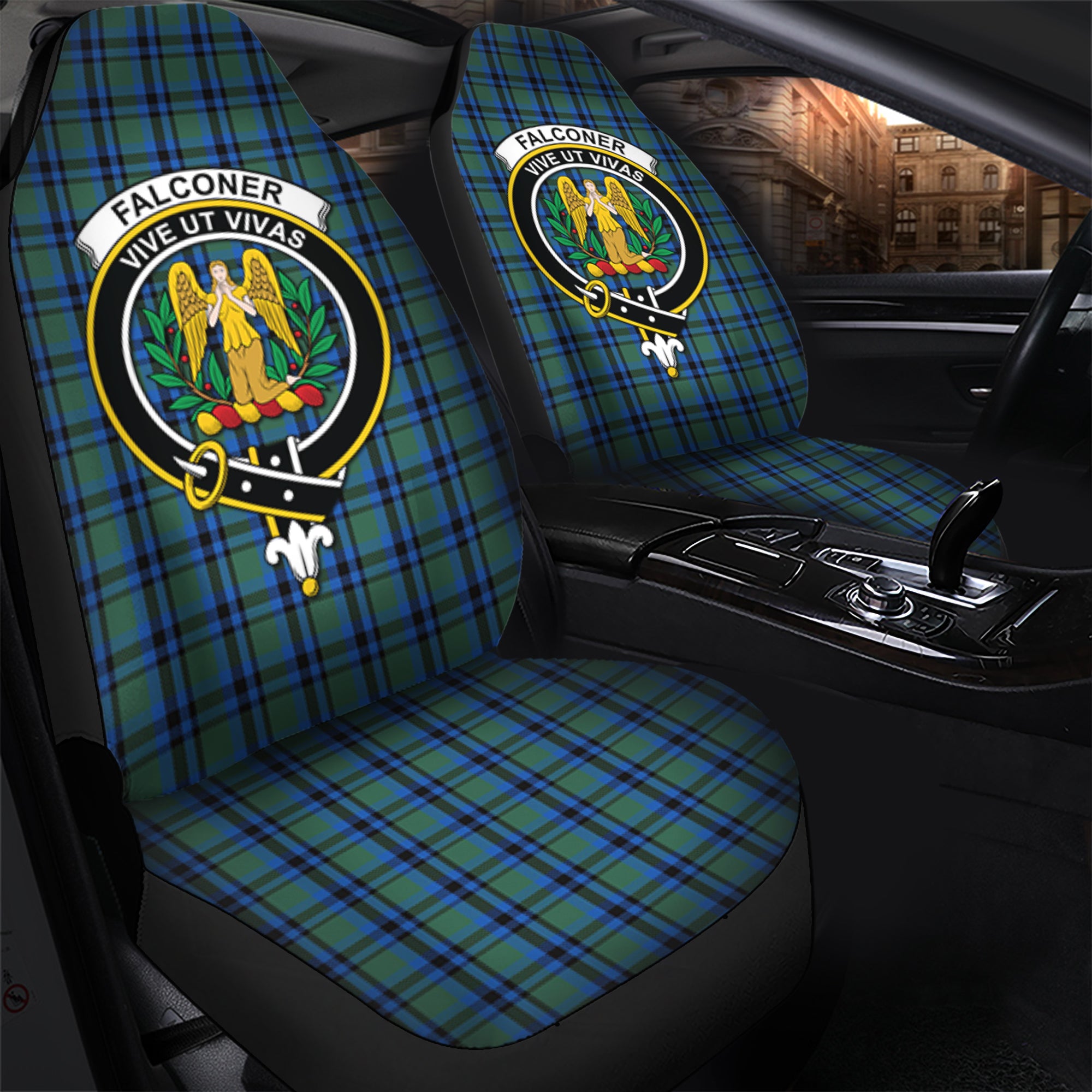 Falconer Clan Tartan Car Seat Cover, Family Crest Tartan Seat Cover TS23