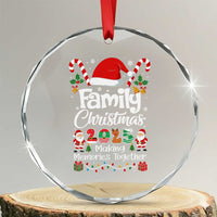Family Christmas 2025 Crystal Glass Ornament Matching Xmas Squad Santa - Wonder Print Shop