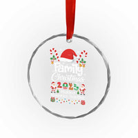 Family Christmas 2025 Crystal Glass Ornament Matching Xmas Squad Santa - Wonder Print Shop