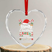 Family Christmas 2025 Heart Crystal Glass Ornament Matching Xmas Squad Santa - Wonder Print Shop