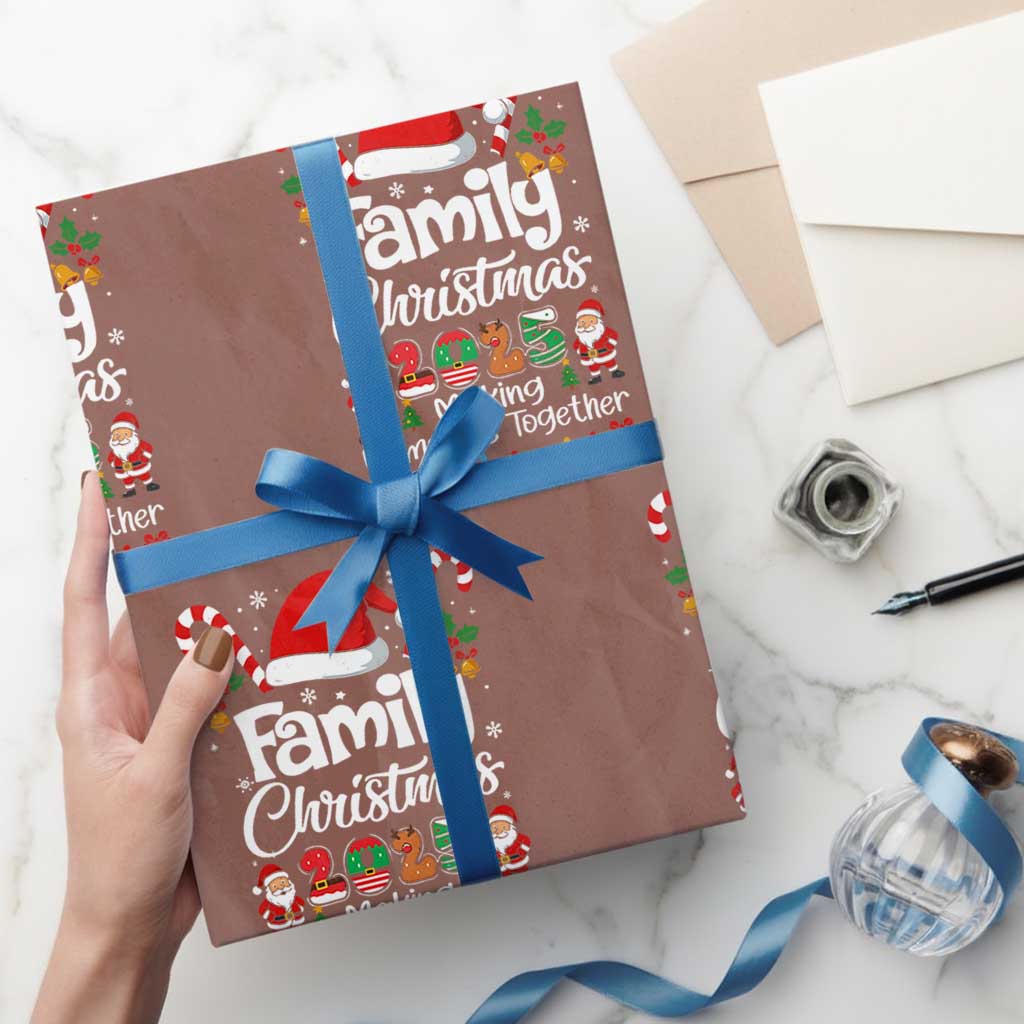 Family Christmas 2025 Wrapping Paper Roll Matching Xmas Squad Santa - Wonder Print Shop