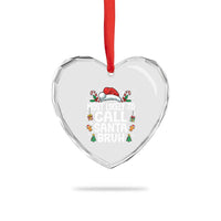 Family Matching Christmas Heart Crystal Glass Ornament Most Likely to Call Santa Bruh - Wonder Print Shop