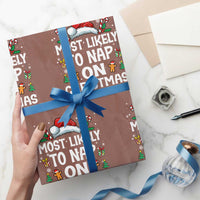 Family Matching Christmas Wrapping Paper Roll Most Likely To Nap On Xmas - Wonder Print Shop