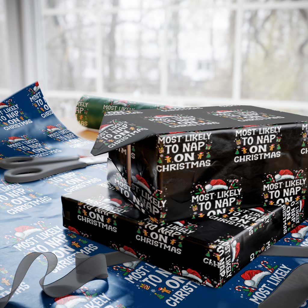 Family Matching Christmas Wrapping Paper Roll Most Likely To Nap On Xmas - Wonder Print Shop