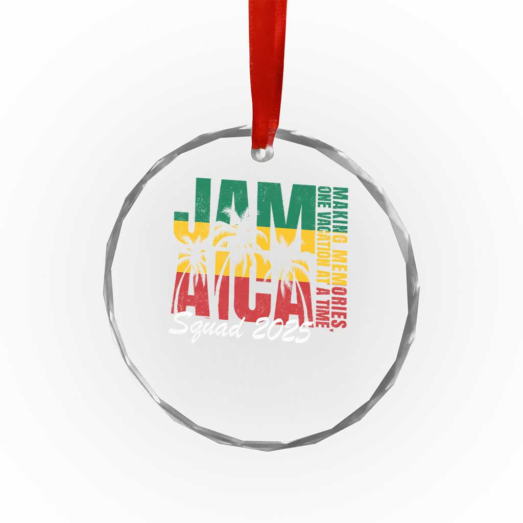 Family Vacation Jamaica 2025 Crystal Glass Ornament Matching Girls Trip Jamaica Squad - Wonder Print Shop