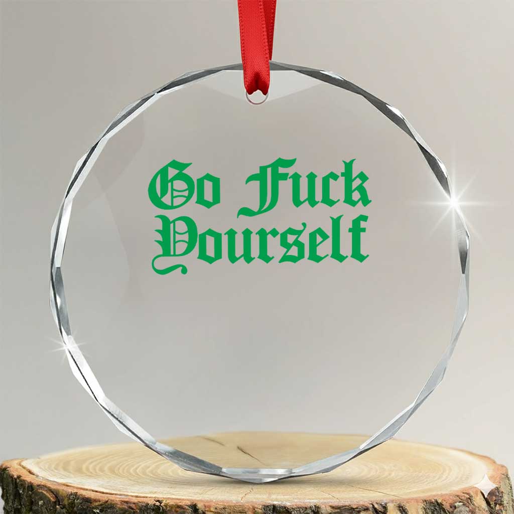 Fanone Officer Go F Yourself Crystal Glass Ornament Edgy Rebellious Attitude