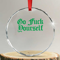 Fanone Officer Go F Yourself Crystal Glass Ornament Edgy Rebellious Attitude
