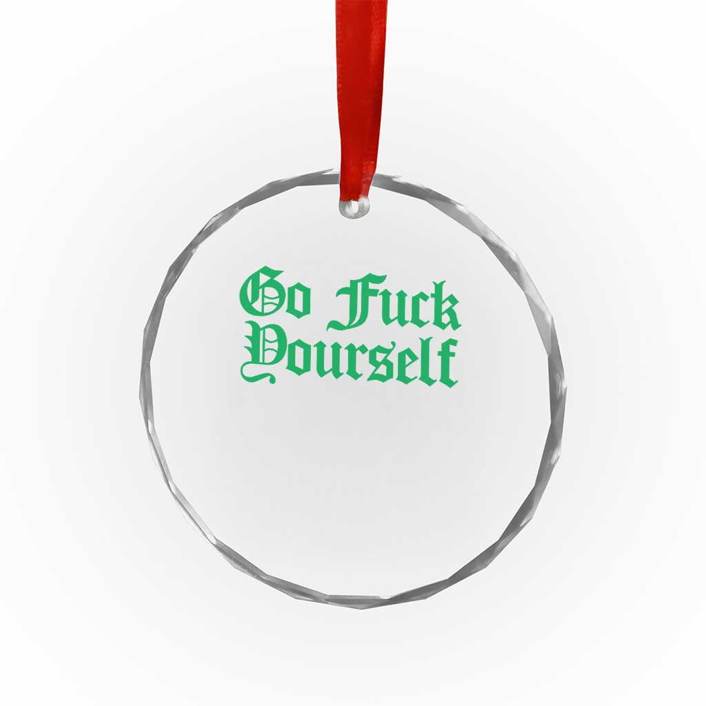Fanone Officer Go F Yourself Crystal Glass Ornament Edgy Rebellious Attitude