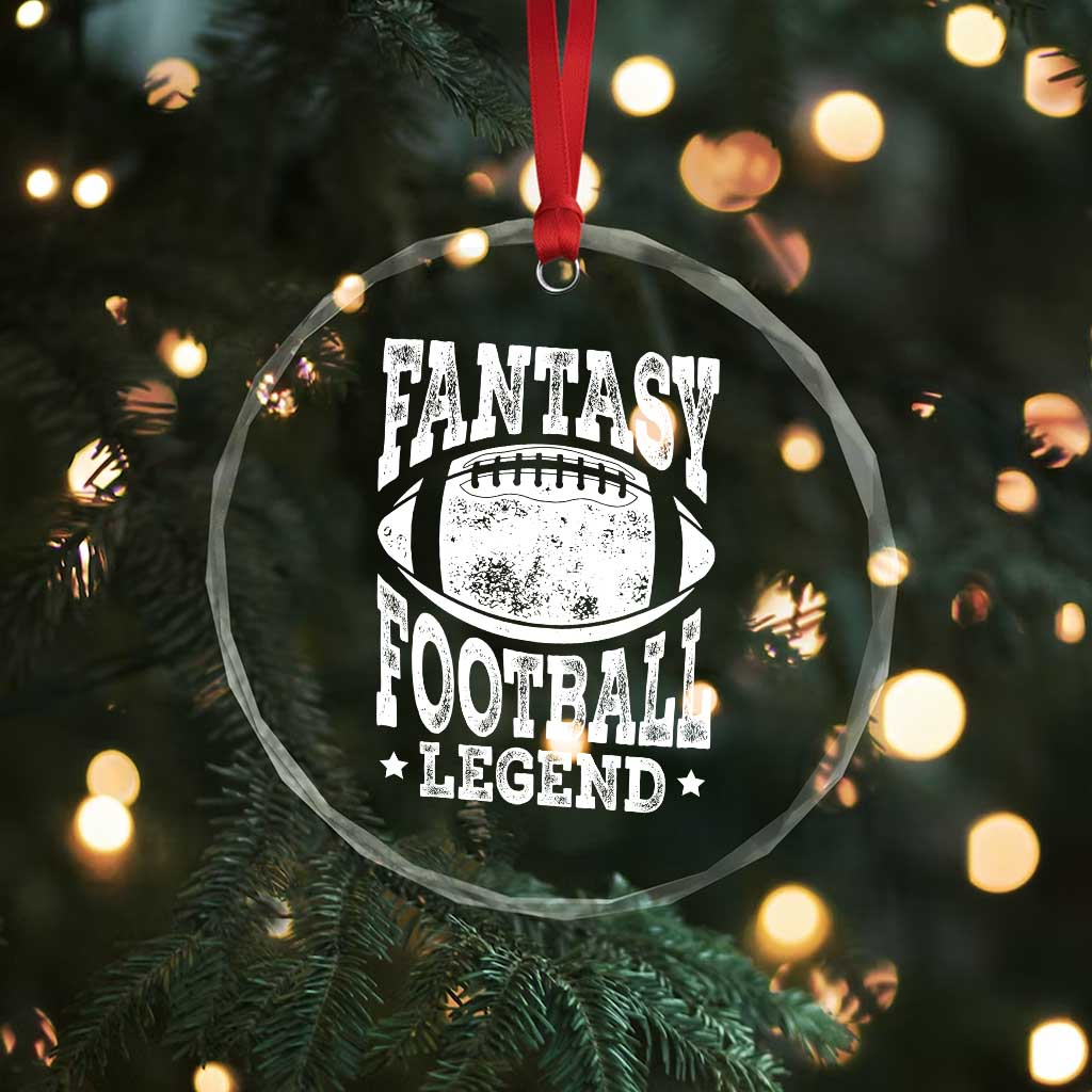 Fantasy Football Legend Crystal Glass Ornament Funny Gameday Dad - Wonder Print Shop